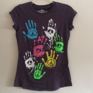 Bittersweet purple TShirt peace Signs M